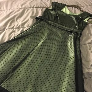 Pin Up Style Retro Stop Staring! Green Dress sz 18